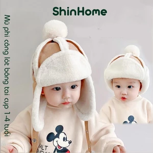 Mũ nón lót bông phi công mùa đông chụp tai cho bé trai bé gái sơ sinh ShinHome Baby
