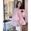 ĐẦM DOLL VOAN HỒNG TAY PHỒNG TRỄ VAI NƠ NGỰC