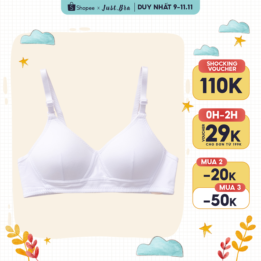 Áo ngực không gọng Just Bra mút xốp thông hơi mềm mại mặc hàng ngày AB383