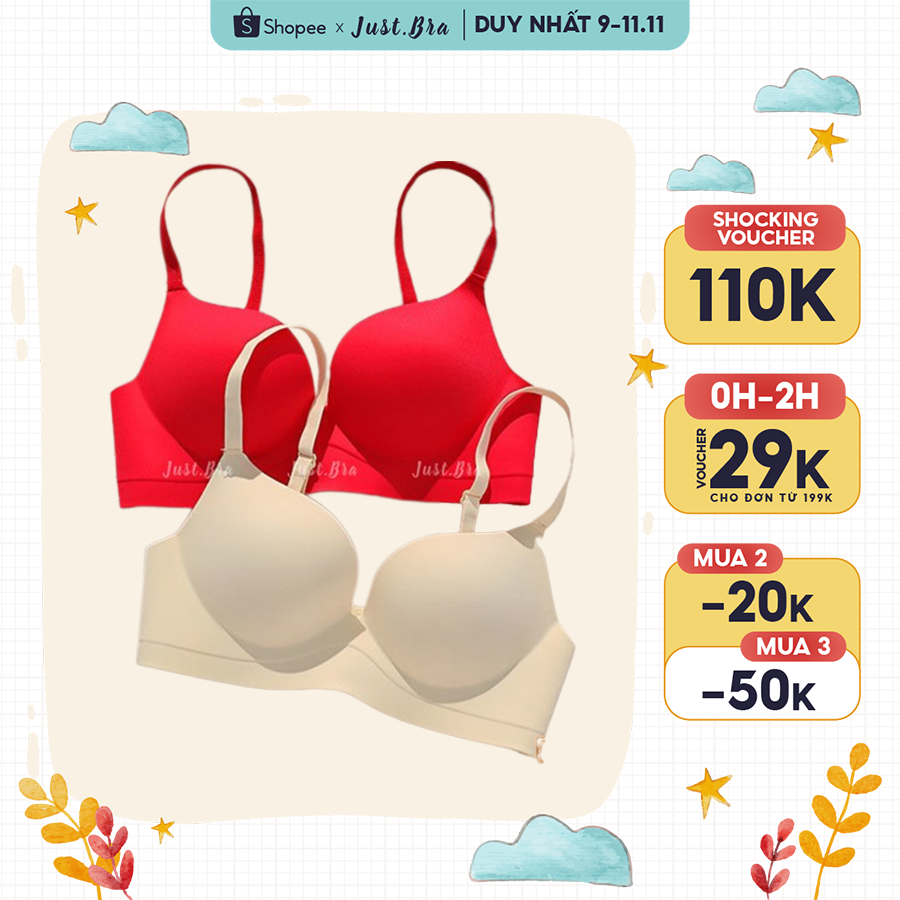 Áo ngực không gọng Just Bra chất liệu su thiết kế nâng ngực, ôm ngực tốt AB454B