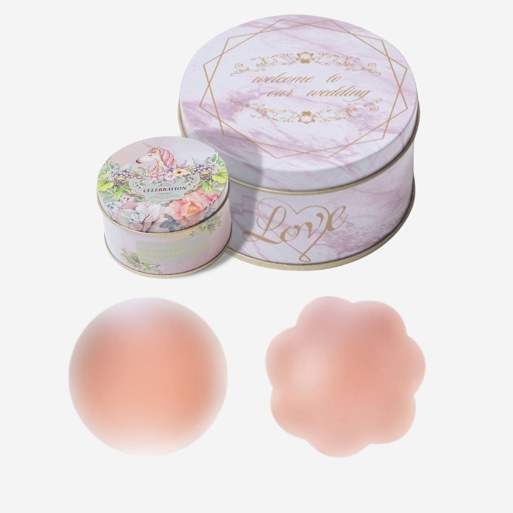 Miếng dán ngực silicon siêu dính chống lộ, Miếng dán ti sử dụng nhiều lần hộp 10 miếng LANIXA D329