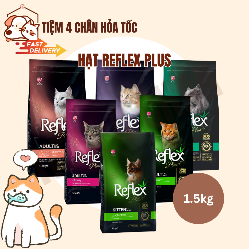 [1.5kg] Thức ăn hạt Reflex plus cho mèo con và mèo trưởng thành các vị ...