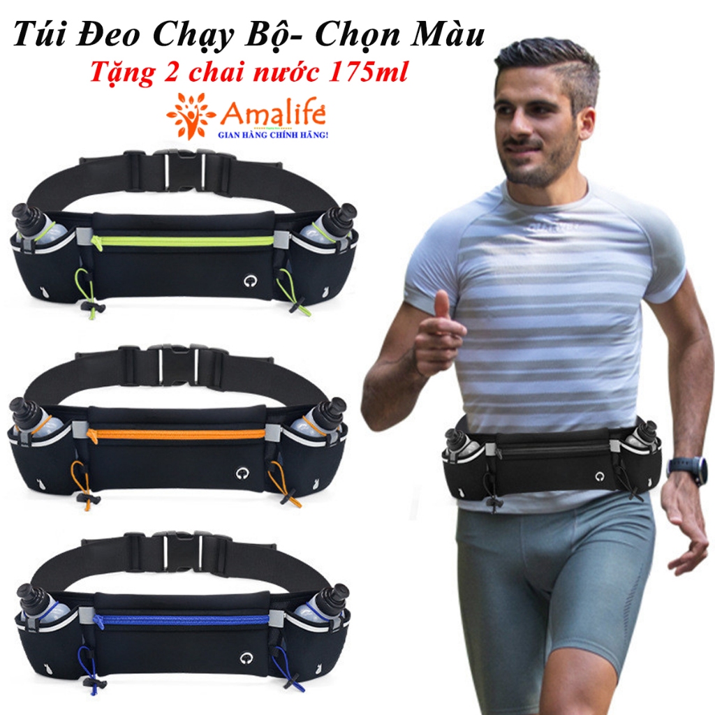 Túi Đeo Chạy Bộ Chống Nước Amalife ProX1 Kèm 2 Bình Nước - Giá Tốt 159K