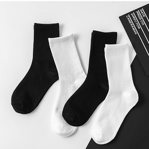 Combo 3 Đôi Tất vớ trơn cao cổ nam nữ chất cotton dệt kim co giãn 4 chiều thoáng khí chống hôi chân gemy_official