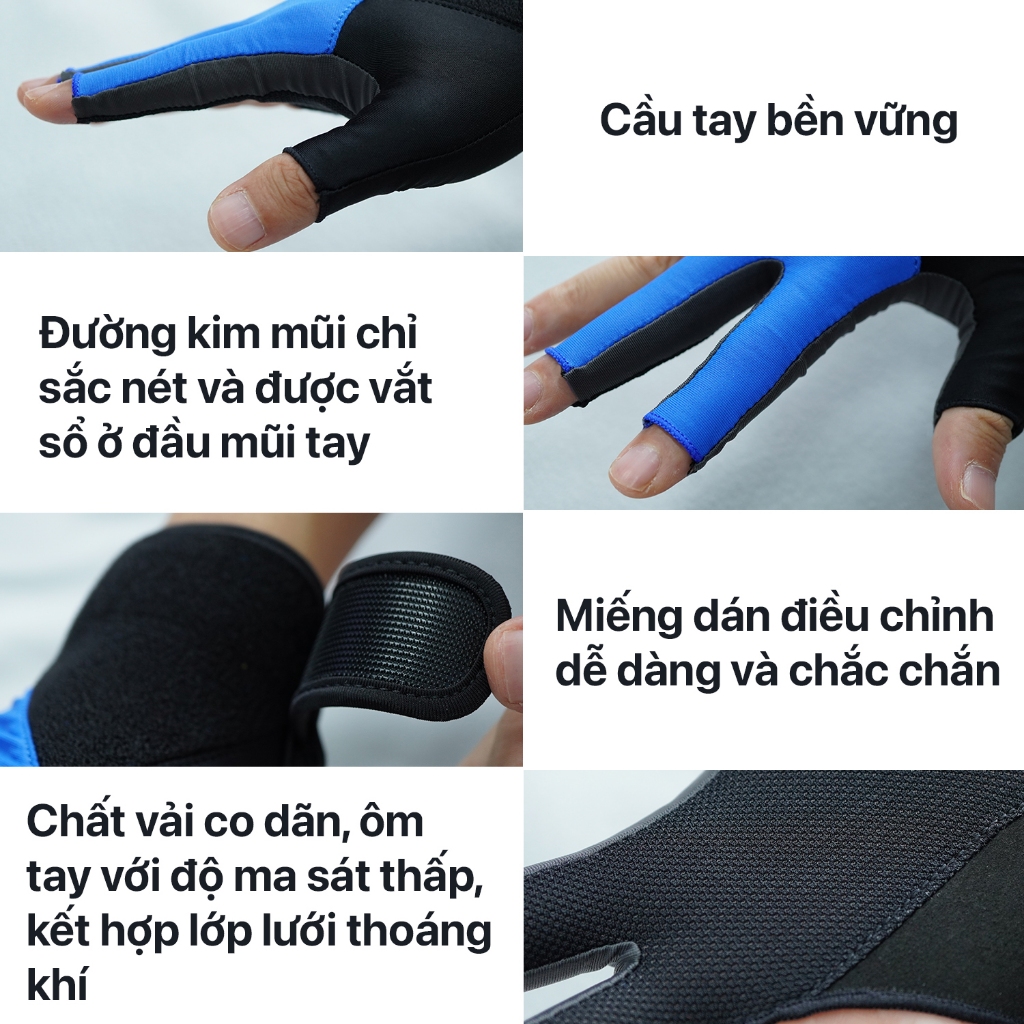 Ảnh Găng Tay Bida, Bi-a Cao Cấp RHINO Tay Phải 4 màu 2