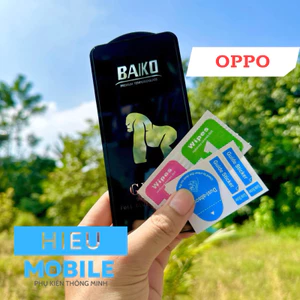 Kính cường lực Baiko đen cho các máy OPPO kèm khăn lau và miếng lấy bụ