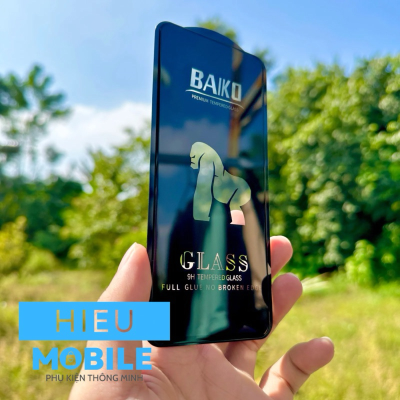 Kính cường lực Baiko đen cho các máy OPPO kèm khăn lau và miếng lấy bụ
