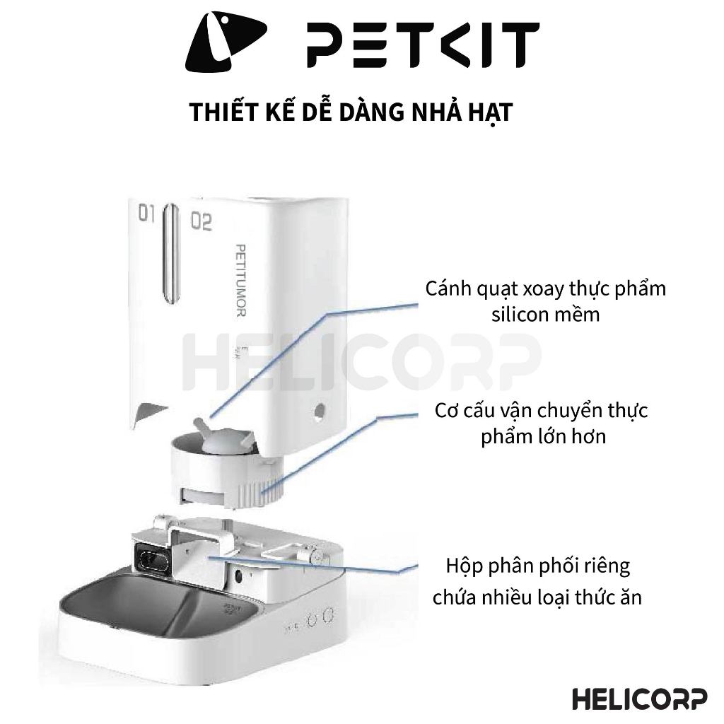 [Camera AI] Máy Cho Chó Mèo Ăn Tự Động PETKIT YUMSHARE Smart Feeder with Camera BH 18 tháng