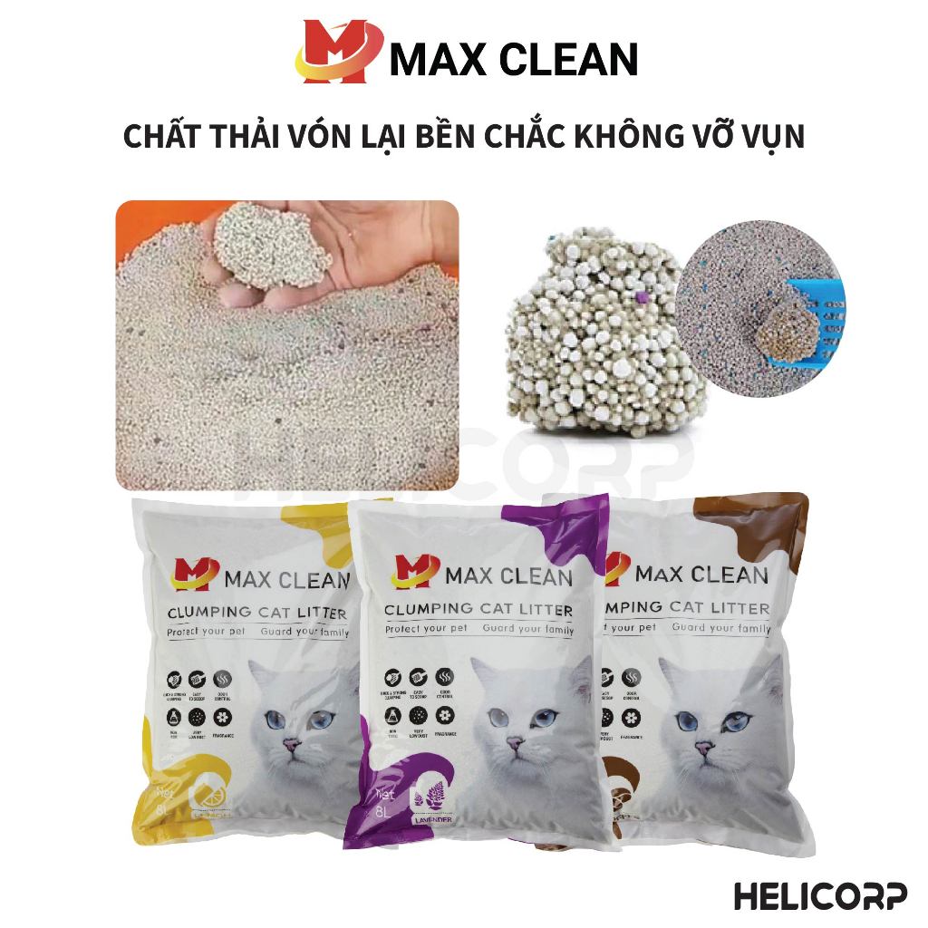 Ảnh Cát Vệ Sinh Cho Mèo, Cát Mèo Max Clean 4Kg Đất Sét - HeLiCorp 2