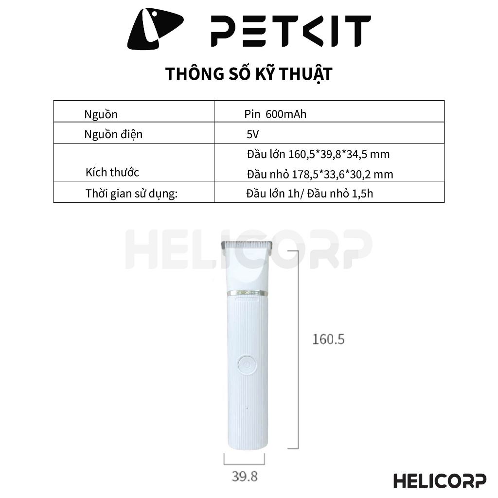 Ảnh Tông Đơ Cắt Tỉa Cạo Lông Chó Mèo Petkit Pro 2025 - HeLiCorp 3