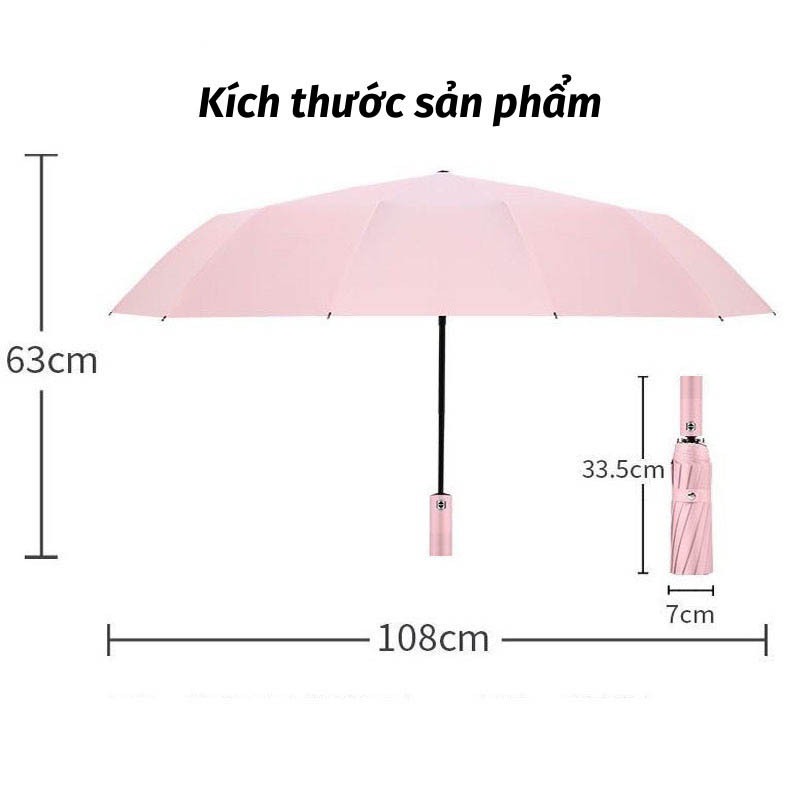Ô Dù Cao Cấp Che Mưa Đi Nắng, Ô 12 Nan 8 Nan Mở Tự Động Gấp Nhỏ Gọn Cầm Tay 2 Chiều Cỡ Lớn To Cho Xe Hơi Ô Tô Chống Thấm