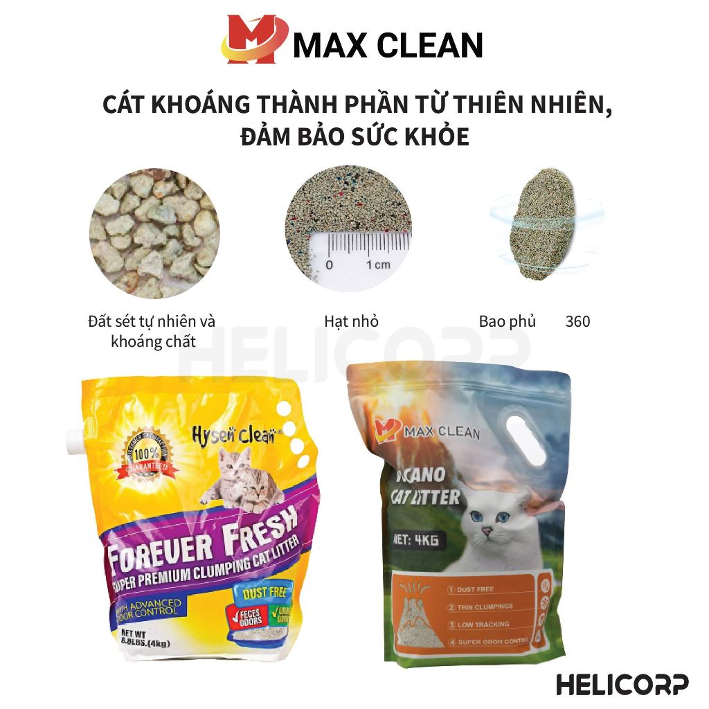 Ảnh Cát Mèo, Cát Vệ Sinh Cho Mèo Max Clean - HeLiCorp 4