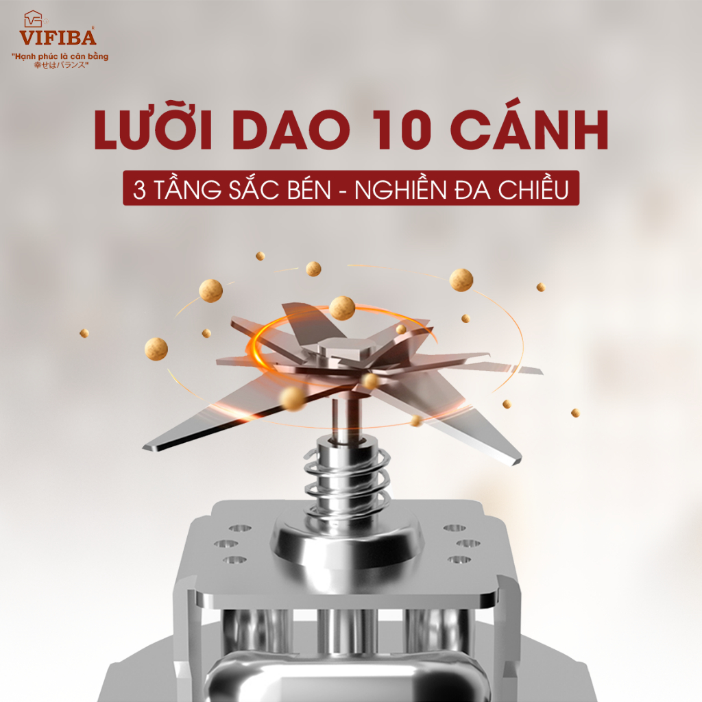 Ảnh Máy Xay Nấu Sữa Hạt 8in1 VIFIBA Chính Hãng, Máy Làm Sữa Hạt 10 Lưỡi Dao, Dung Tích 1L VE14 4