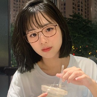 Gọng Kính Cận - Kính Mắt Vuông Gọng Kim Loại Kết Hợp Nhựa Unisex Chống Ánh Sáng Xanh Phong Cách Hàn Quốc 83099