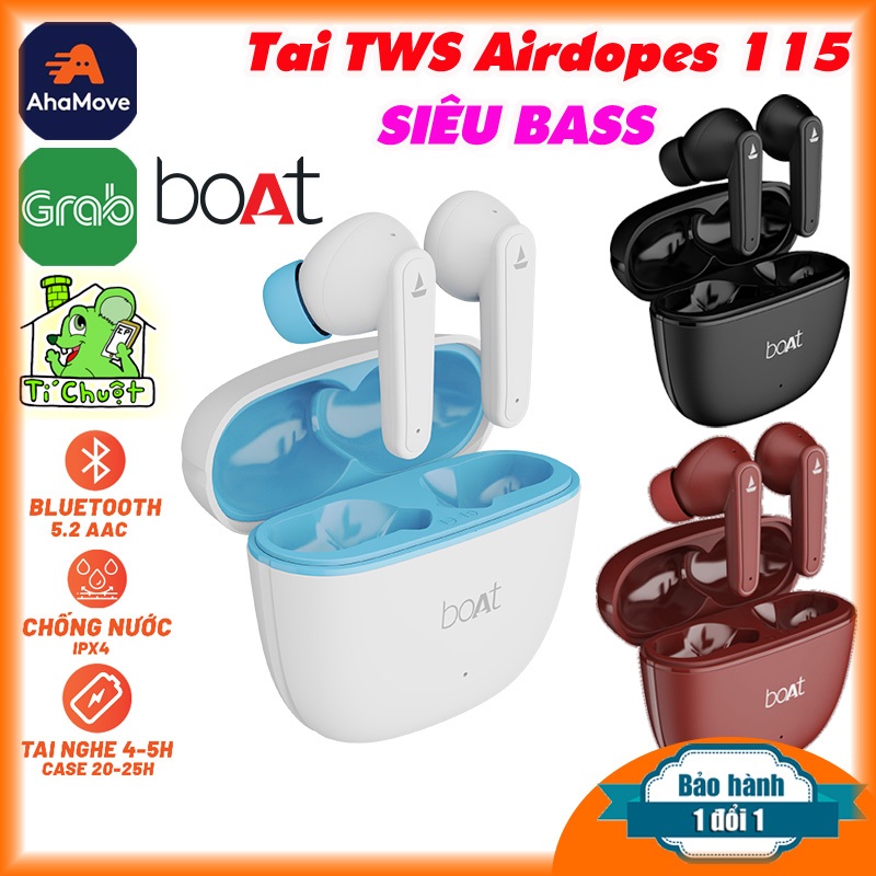 [Siêu Bass-Chính Hãng] Tai Nghe Bluetooth v5.2 Boat Airdopes 115 TWS ...