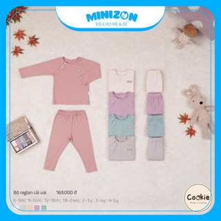 Bộ raglan dài tay cài vai Cookie từ size 6-9m đến 2-3y