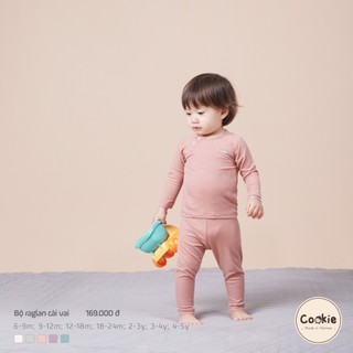 Bộ raglan dài tay cài vai Cookie từ size 6-9m đến 2-3y