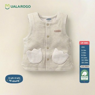 Áo Gile nhung Ualarogo size 0-3m, 3-6m, 6-9m cho bé