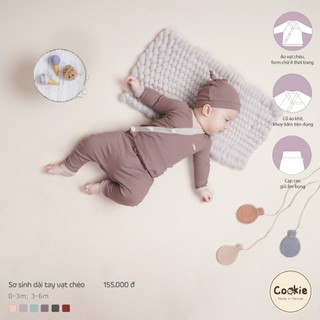 Bộ sơ sinh dài tay vạt chéo Cookie size 0-3m cho bé