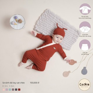 Bộ sơ sinh dài tay vạt chéo Cookie size 0-3m cho bé