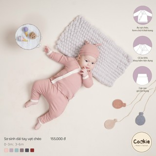 Bộ sơ sinh dài tay vạt chéo Cookie size 0-3m cho bé