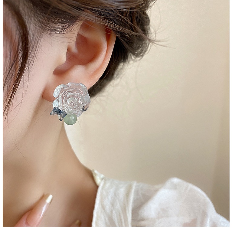 Bông tai, Khuyên tai nữ nơ đính ngọc trai nhân tạo thanh lịch