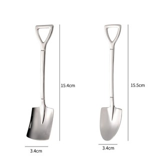 Muỗng cà phê  kem ăn trái cây inox  304 thiết kế hình xẻng dễ thương -  thìa cán dài