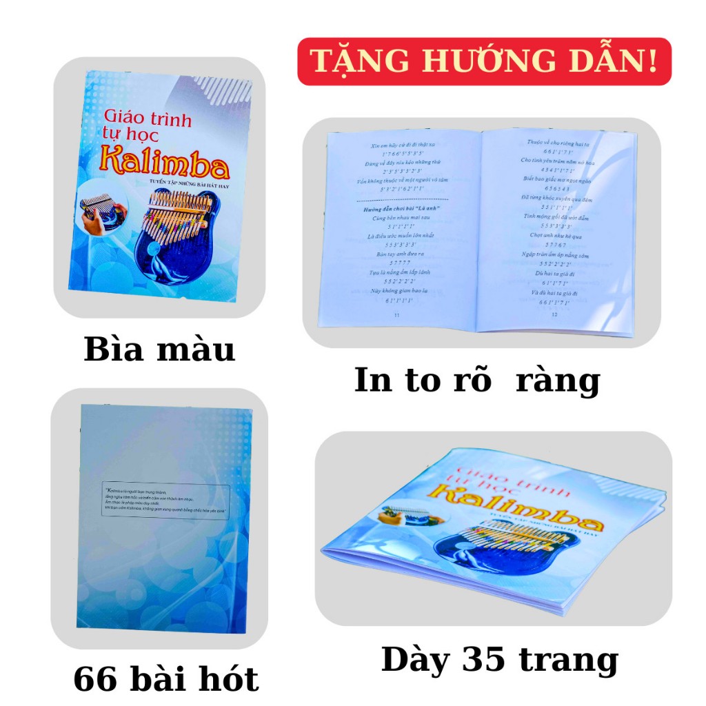Đàn Kalimba 17 Phím, Đàn Kalimba 17 Phím Dễ Thương, Đàn Kalimba Giá Rẻ 17 Phím, Đầy Đủ Phụ Kiện