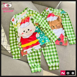 [8 -22kg] Đồ dài bé trai tay dài chất thun lạnh loại 1 mềm mịn mát in họa tiết noel, giáng sinh 2023