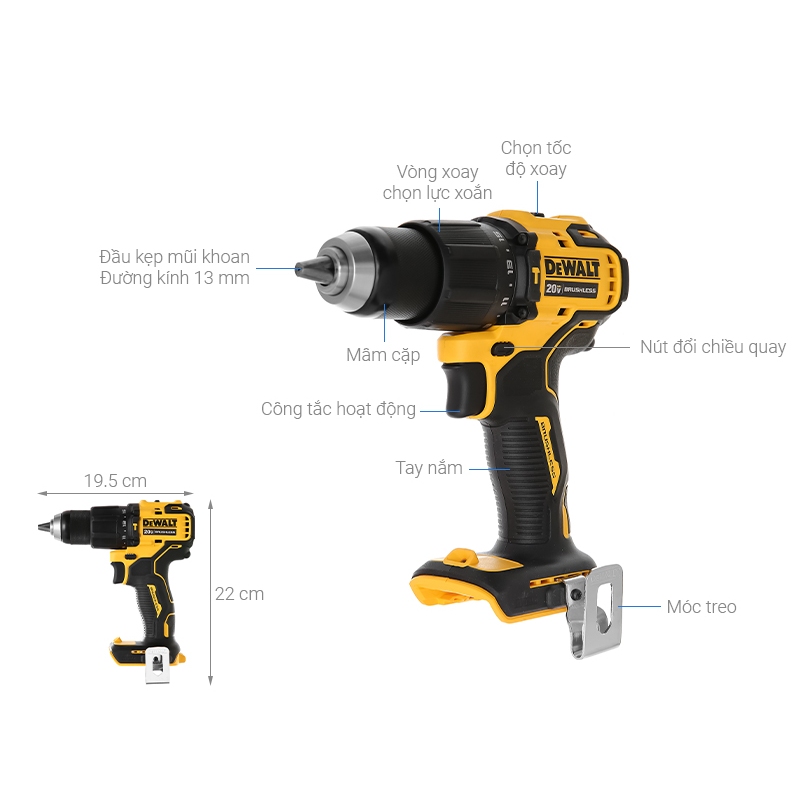Máy khoan cầm tay 20Vmax/BL Dewalt DCD709 - DCD709P2 | Chính hãng | Bảo ...