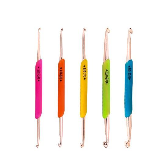 Kim móc len 2 đầu đa năng tiện dụng tiết kiệm cán nhựa giá rẻ dễ cầm mềm