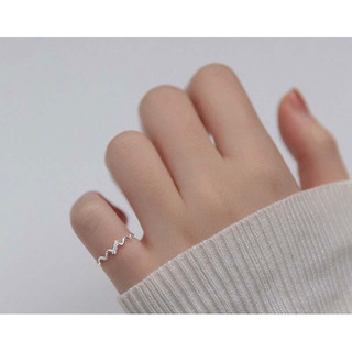 Nhẫn nữ bạc LoPa sóng trơn nhẹ nhàng xinh xắn dành cho đeo ngón út, Jewelry LoPa