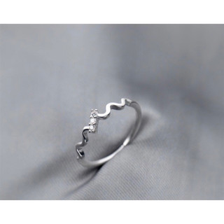 Nhẫn nữ bạc LoPa sóng trơn nhẹ nhàng xinh xắn dành cho đeo ngón út, Jewelry LoPa