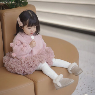 𝐀𝐩𝐫𝐢𝐥 𝐛𝐞́𝐛𝐞́ - SET TUTU  áo len váy xoè bồng tầng cho bé gái đáng yêu ấm áp mùa đông màu hồng, xám