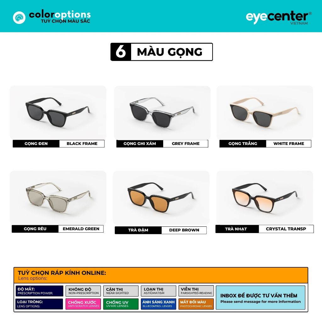 Ảnh Kính mát nam nữ chính hãng EYECENTER S64S  nhựa dẻo siêu nhẹ nhập khẩu by Eye Center Vietnam 1