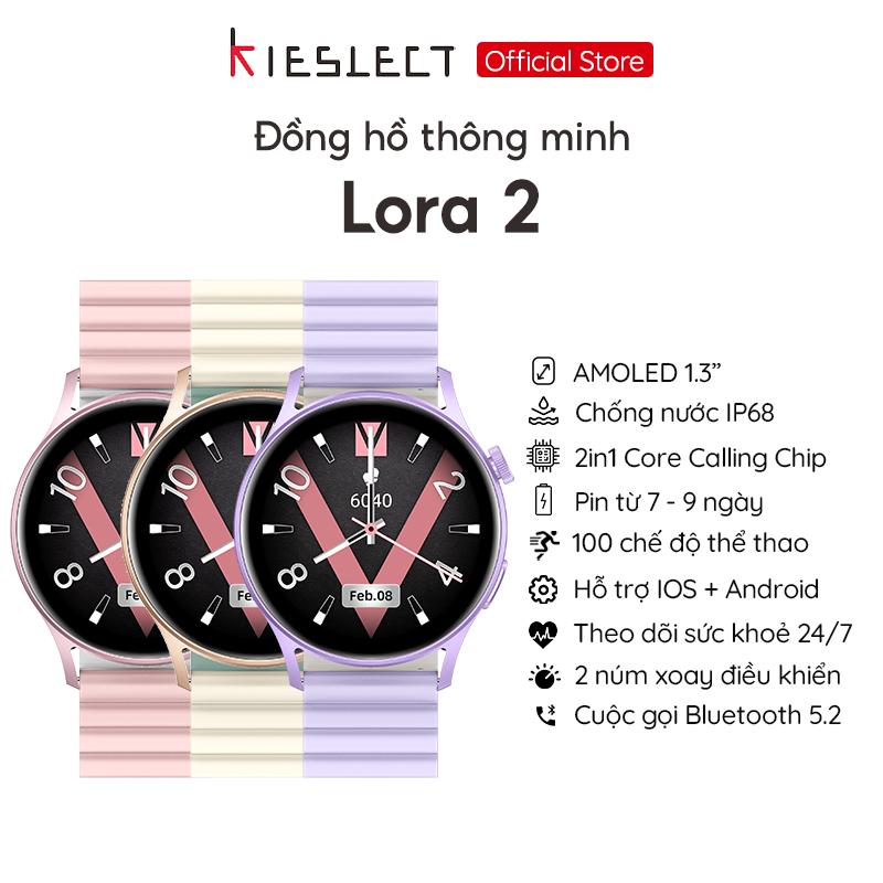 Ảnh Đồng hồ thông minh nữ Kieslect Lora 2 | 1.3inch | Ultra AMOLED | 210mAh | Nghe gọi trực tiếp |Hàng Chính Hãng 2