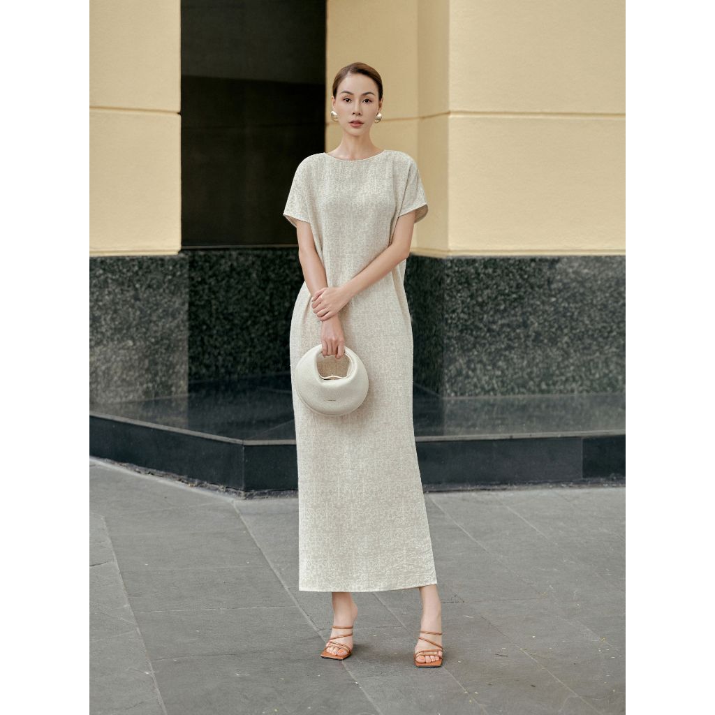 Đầm vải sợi tự nhiên Mauve Rustic dress