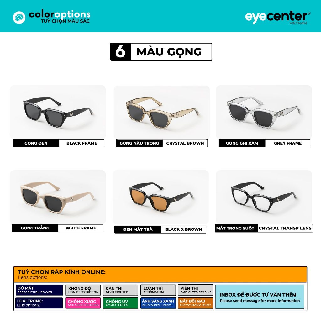 Ảnh Kính mát nam nữ chính hãng EYECENTER S62S  nhựa dẻo siêu nhẹ nhập khẩu by Eye Center Vietnam 2