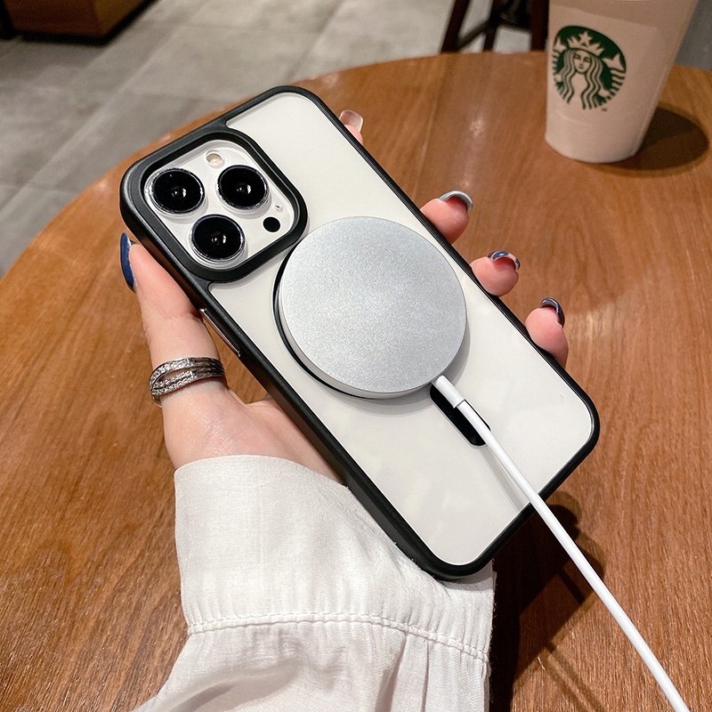 Ảnh Ốp Điện Thoại Từ Tính viền màu P46 KOLEAD đạt chuẩn Chống Va Đập Cho iphone 16 15 14 Pro Max plus 13 12 11 Pro Max 4
