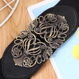Đai thắt váy liền, đai đầm, đai áo sơ mi, jumpsuit bản rộng 6cm, chất liệu co giãn, móc khóa họa tiết cổ điển W72