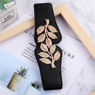 Đai váy liền, đai thắt đầm, đai áo sơ mi, jumpsuit bản rộng 6cm, chất liệu co giãn, móc khóa họa tiết cành lá W73