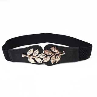 Đai váy liền, đai thắt đầm, đai áo sơ mi, jumpsuit bản rộng 6cm, chất liệu co giãn, móc khóa họa tiết cành lá W73
