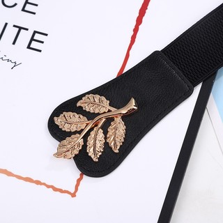 Đai váy liền, đai thắt đầm, đai áo sơ mi, jumpsuit bản rộng 6cm, chất liệu co giãn, móc khóa họa tiết cành lá W73
