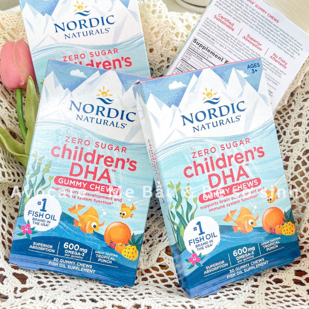 Kẹo dẻo DHA Nordic Naturals Children DHA Gummy Chews cho bé từ 3 tuổi (30  viên)