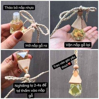 Tinh Dầu Treo Xe Ô Tô Khử Mùi Hôi Trên Xe, Phòng Ngủ, Tủ Quần Áo Hiệu Quả, Mùi Quế, Mùi Chanh Xả, Mùi Cam, Mùi Oải Hương