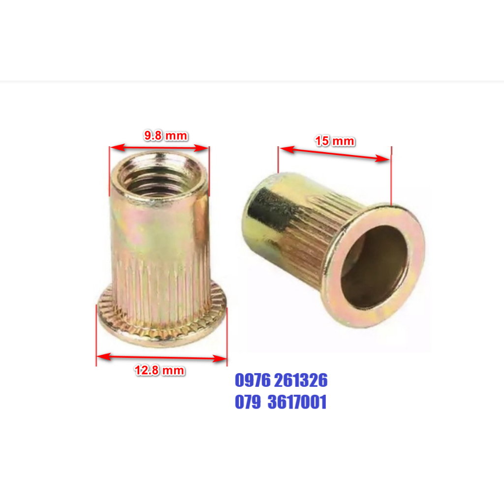 TÁN RÚT - ECU RÚT - ĐAI ỐC RÚT - M6_ THÂN LỚN 9.8mm. | Shopee Việt Nam