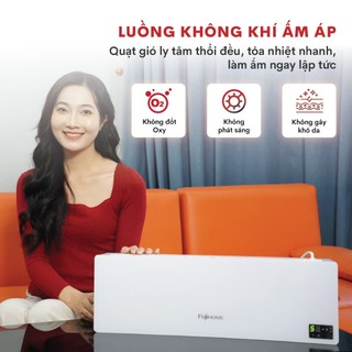 Quạt sưởi gốm FUJIHOME FHW4000 Làm ấm nhanh - Điều khiển từ xa màn led hiển thị - Tiết kiệm điện