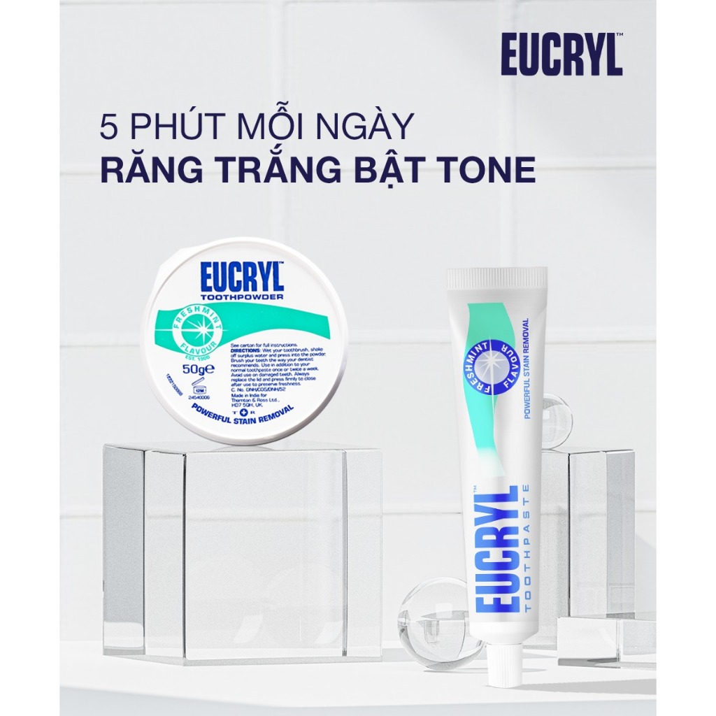 Ảnh Combo 2 Kem đánh răng Eucryl 62gx2 + 2 Bột đánh răng răng Eucryl 50gx hỗ trợ làm trắng răng 2
