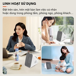 Quạt sưởi gốm mini để bàn nhập khẩu FUJIHOME FH1100 làm ấm nhanh - Tiết kiệm điện - Bảo hành 2 năm
