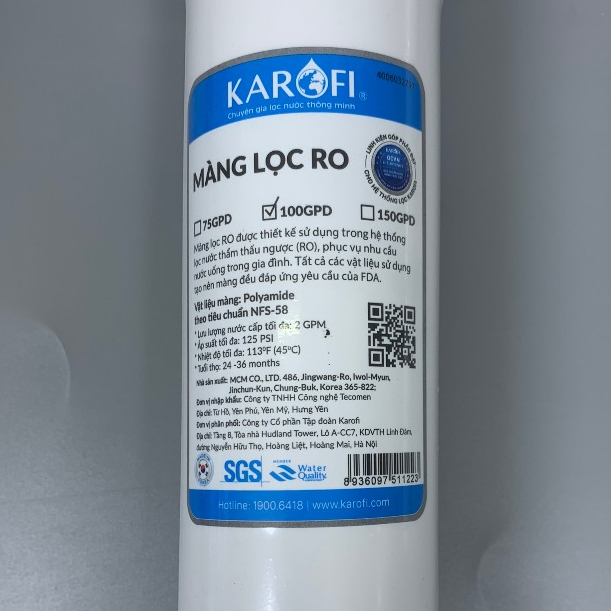 Combo 10 Lõi Lọc Karofi Model KAQ-X16 Sử Dụng 123 Smax Pro V, Màng RO 100GPD Purifim Hàn Và Bộ Hiệu Suất Cao Smax HP 6.2